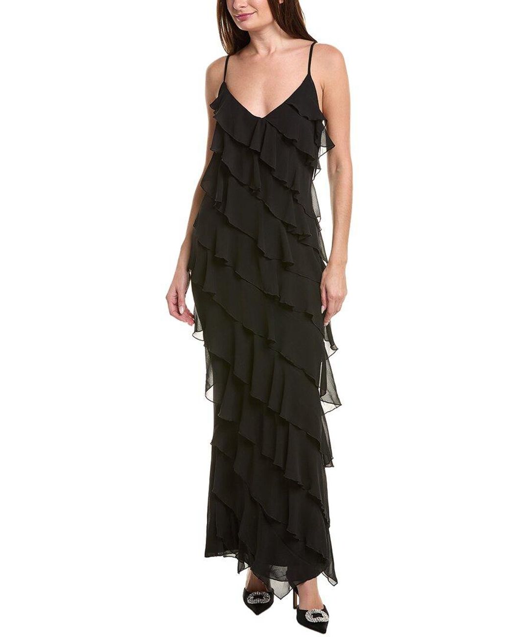AREA STARS Black Riza Ruffle Dress