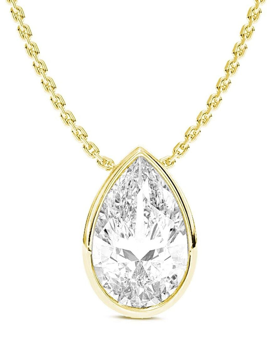 Amairah Metallic 14K 5.00 Ct. Tw. Lab-Grown Diamond Solitaire Pendant Necklace