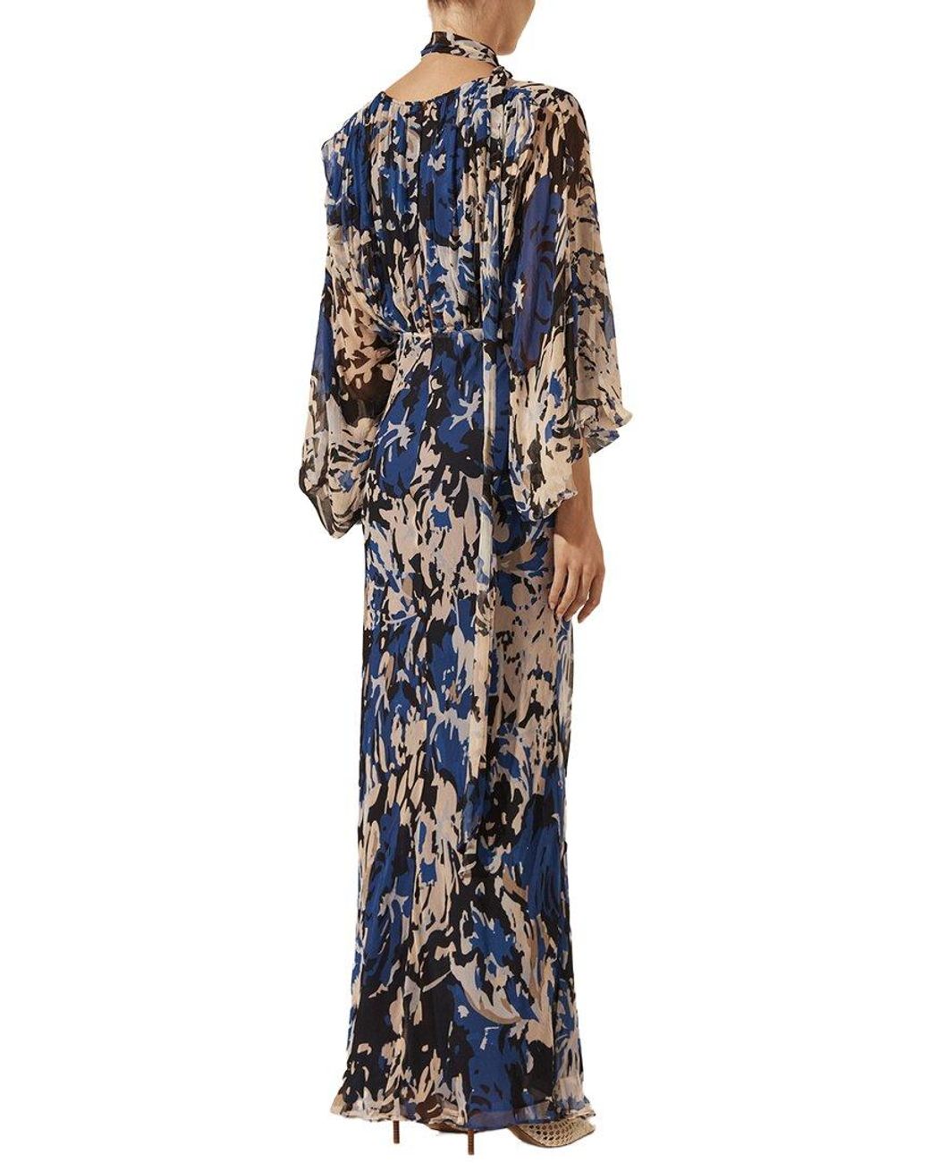 Shona Joy Multicolor Olea Plunge Balloon Sleeve Maxi Dress