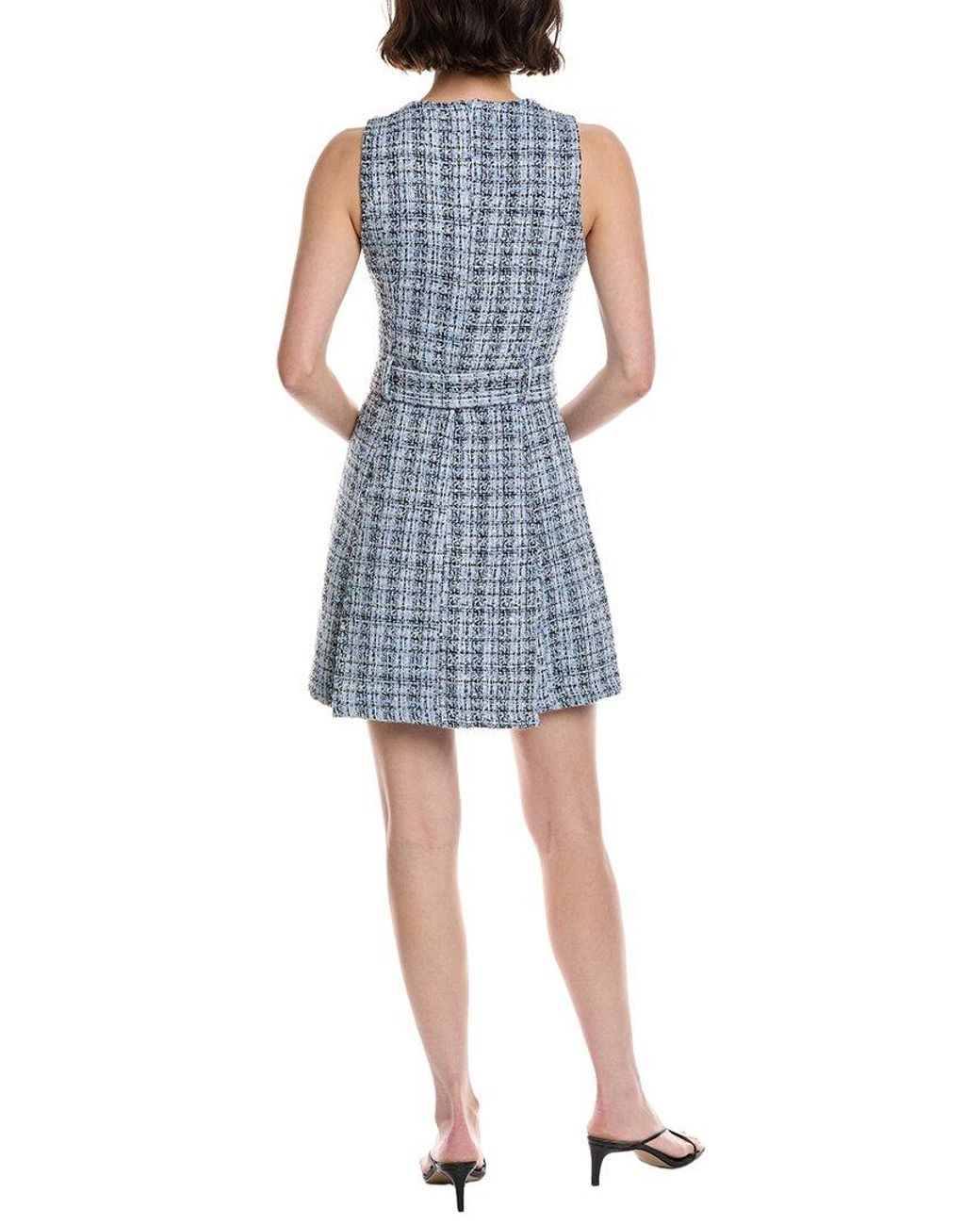 Cece Blue Pleated Mini Dress