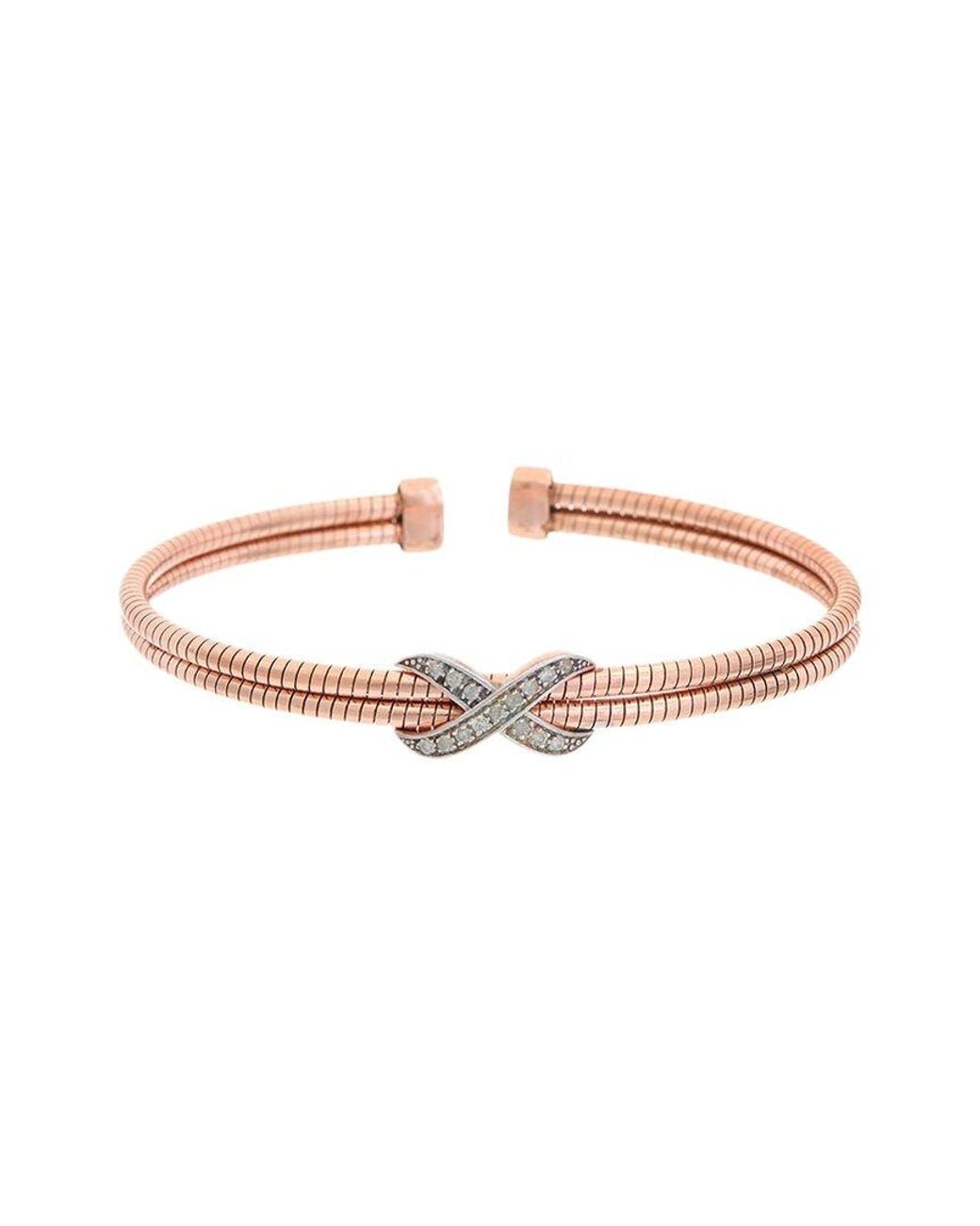 Meshmerise White 18K Over 0.15 Ct. Tw. Diamond Bangle Bracelet
