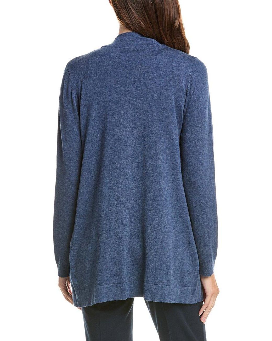 Tahari Blue Open Front Cardigan
