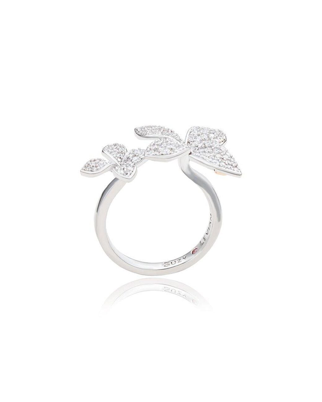 Suzy Levian White Silver Cz Ring