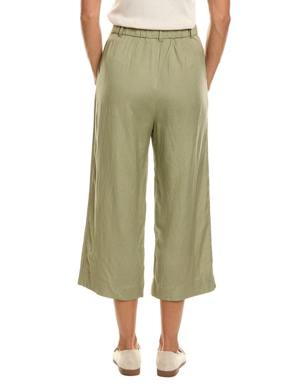CELESTINE SEI Green Linen-Blend Pant