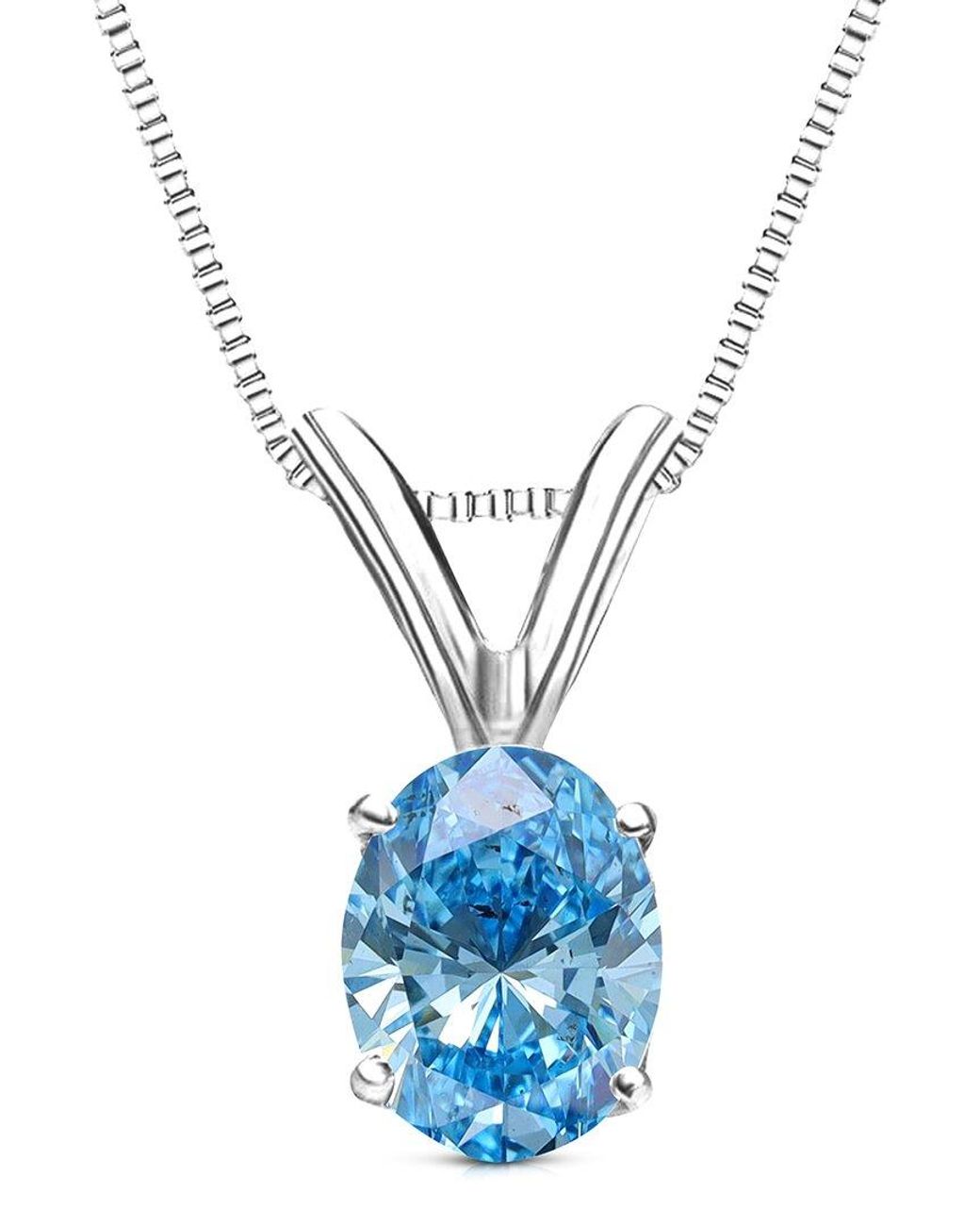 Amairah Blue 14K 2.00 Ct. Tw. Lab-Grown Diamond Solitaire Pendant Necklace