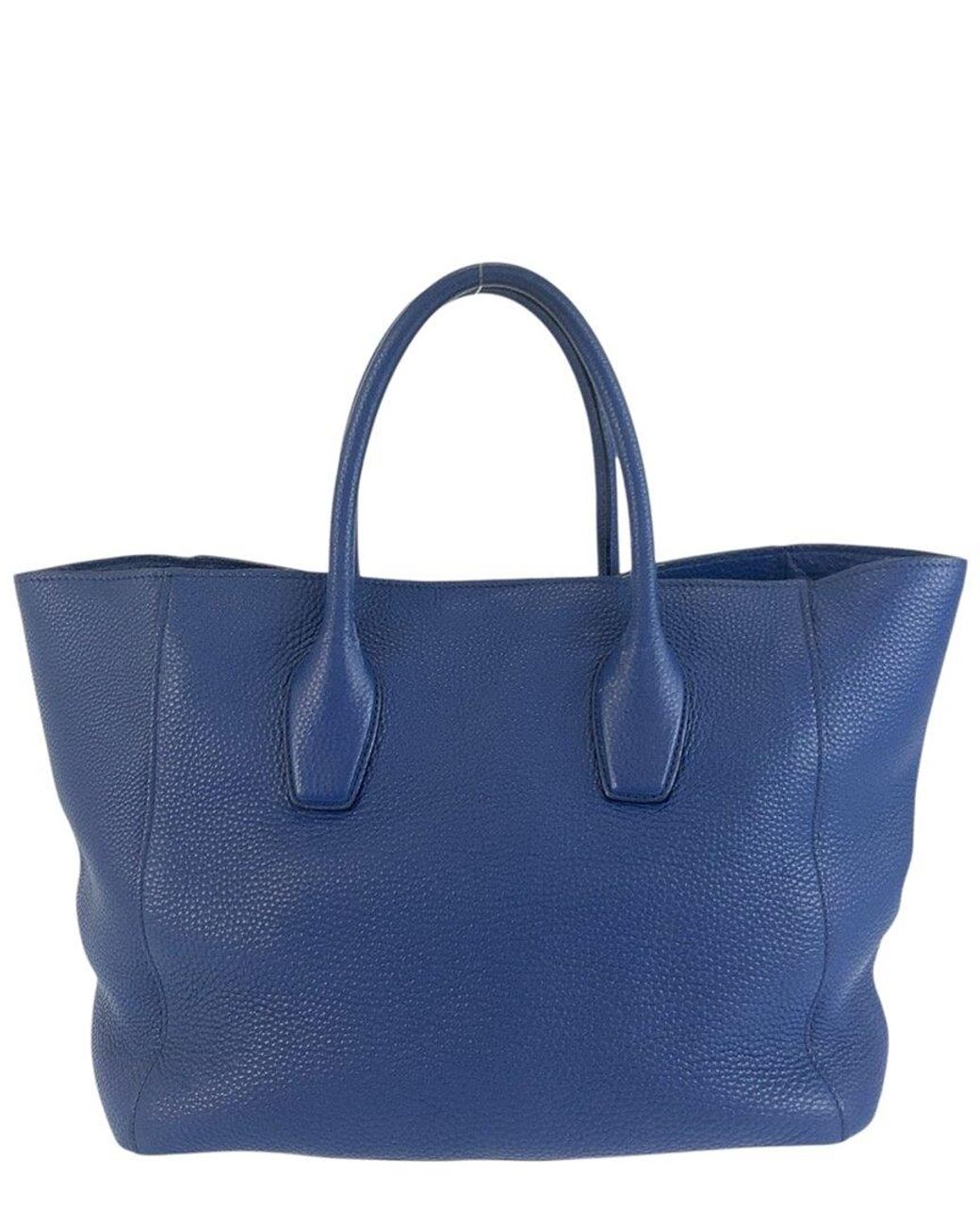 Prada Blue Vitello Daino Tote (Authentic Pre-Loved)