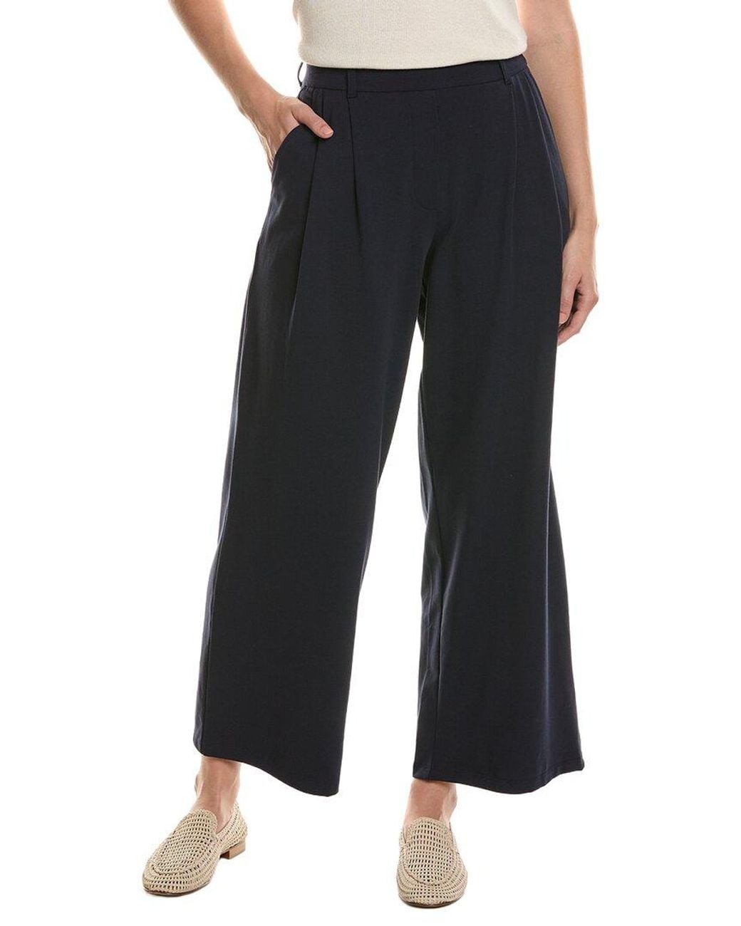 Eileen Fisher Black Petite High-Waisted Pant