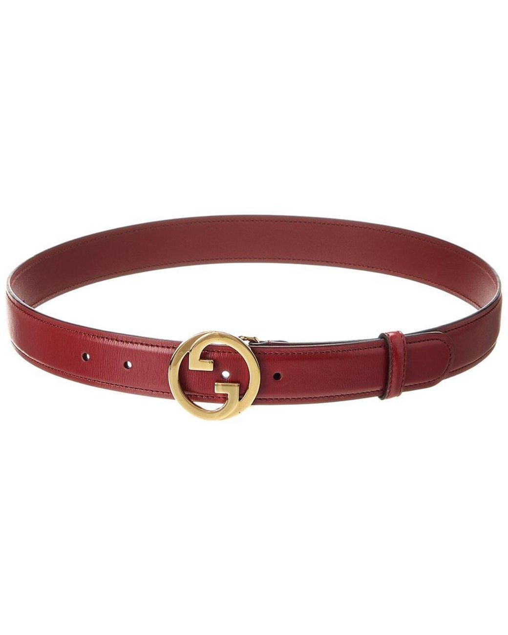 Gucci Red Gg Blondie Leather Belt