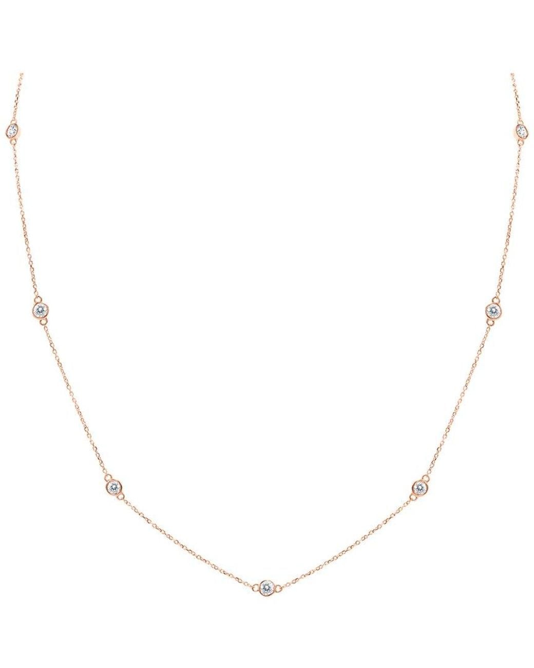 Diamond Select Cuts Natural 14K Rose 1.00 Ct. Tw. Diamond Necklace
