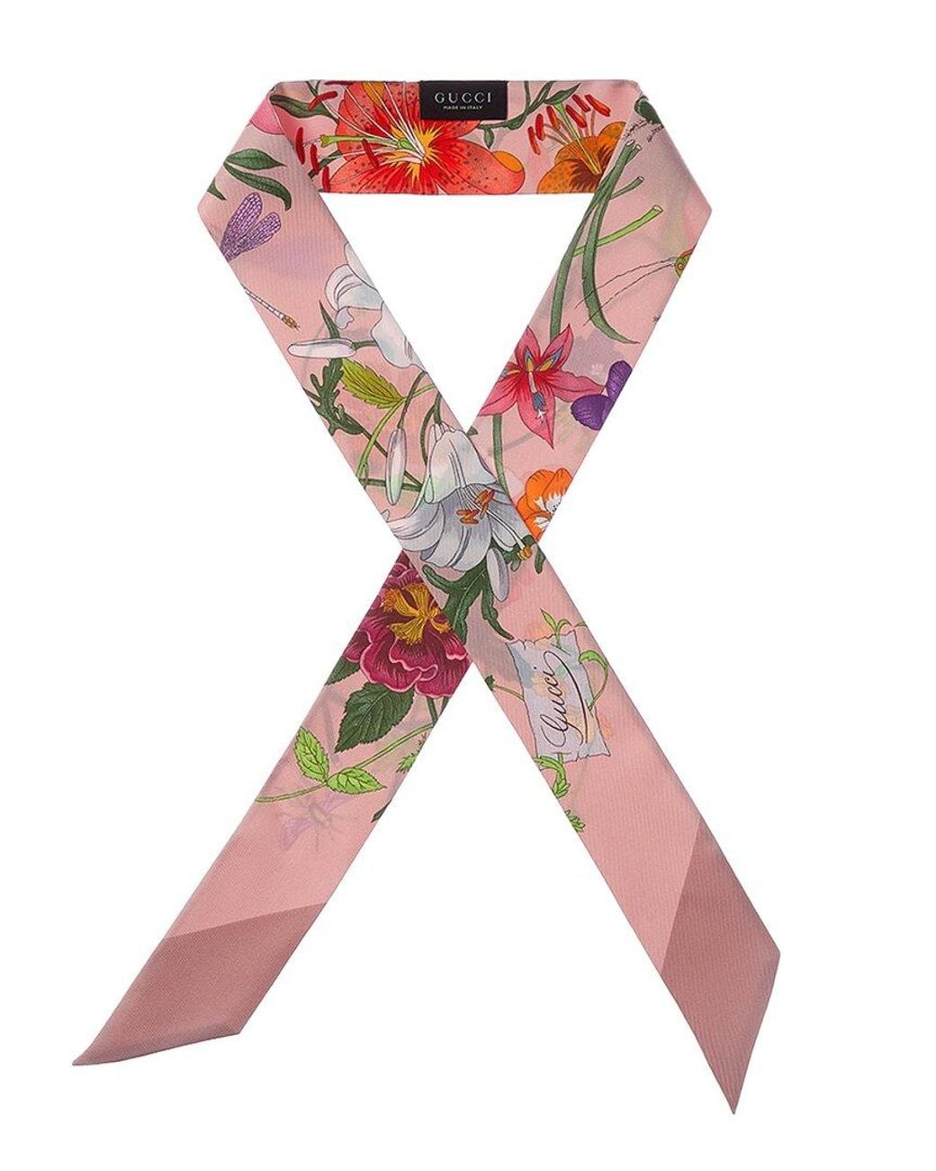 Gucci Pink Gg Silk Scarf