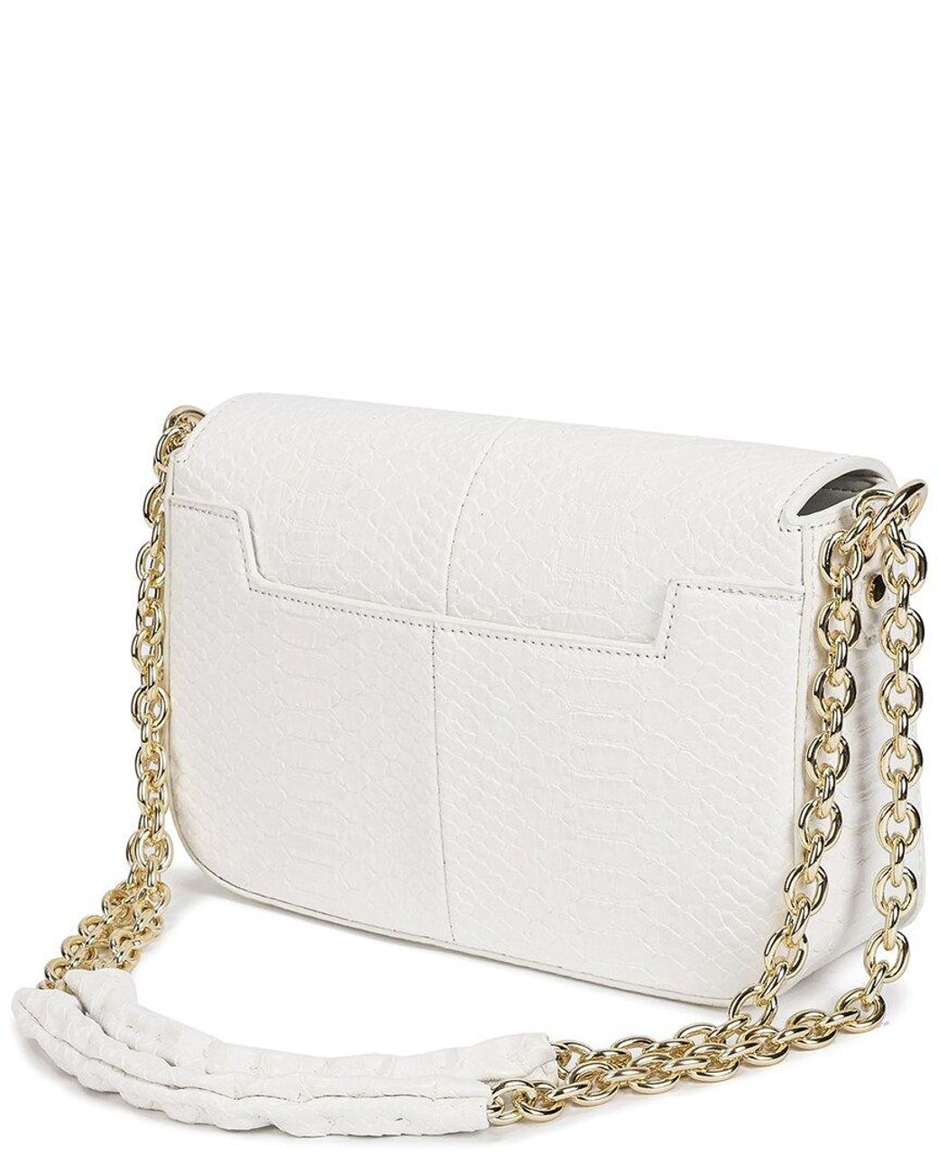Tiffany & Fred Paris Metallic Snake-Embossed Leather Shoulder Bag