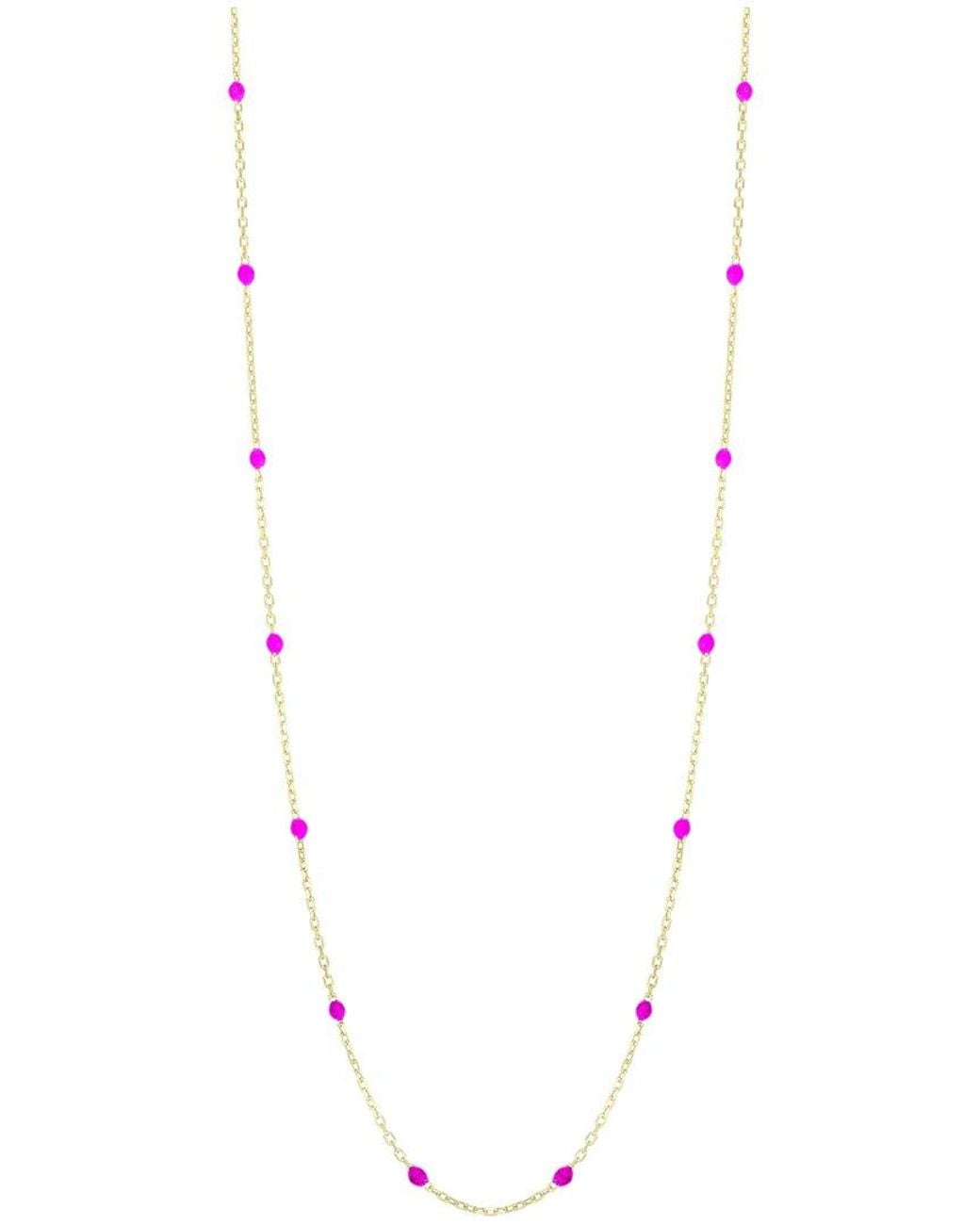 Italian Gold White 14K Enamel Chain Necklace