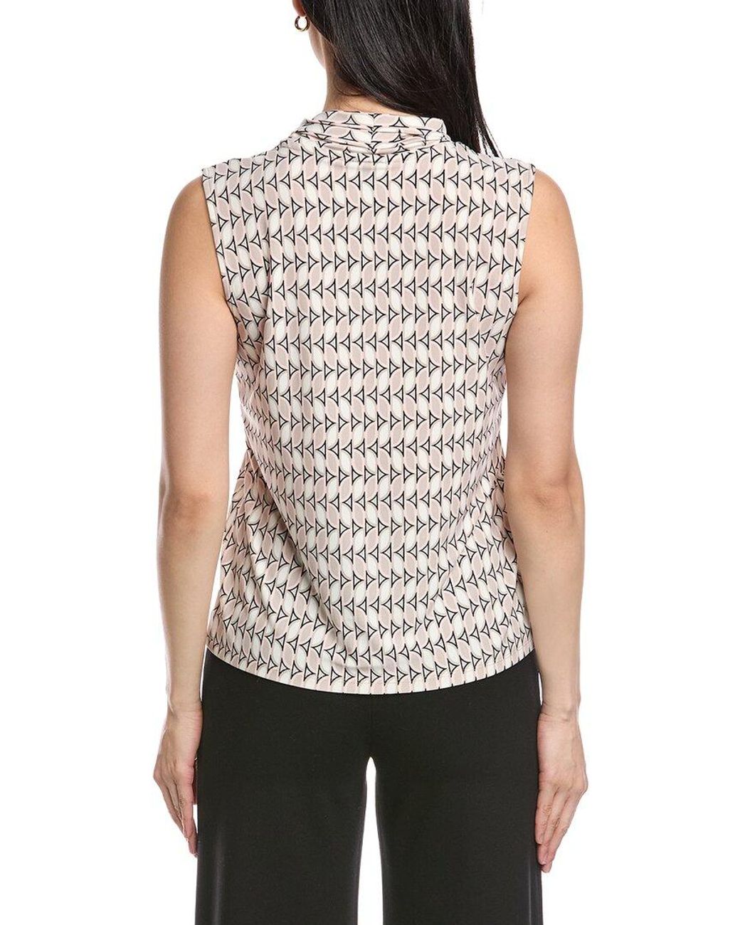 Anne Klein White The Triple Pleat Top