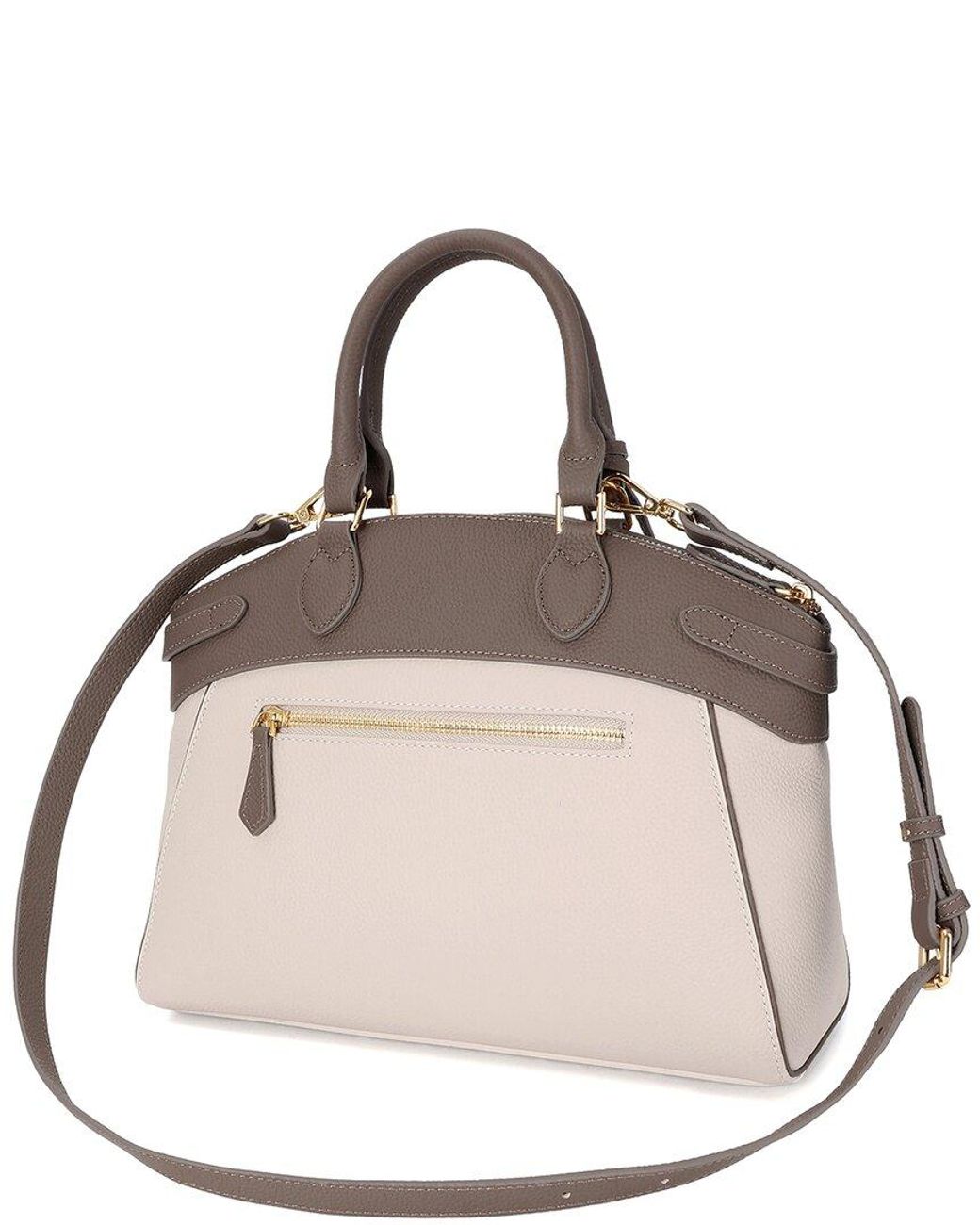 Tiffany & Fred Paris Pink Grained Leather Top-Handle Satchel