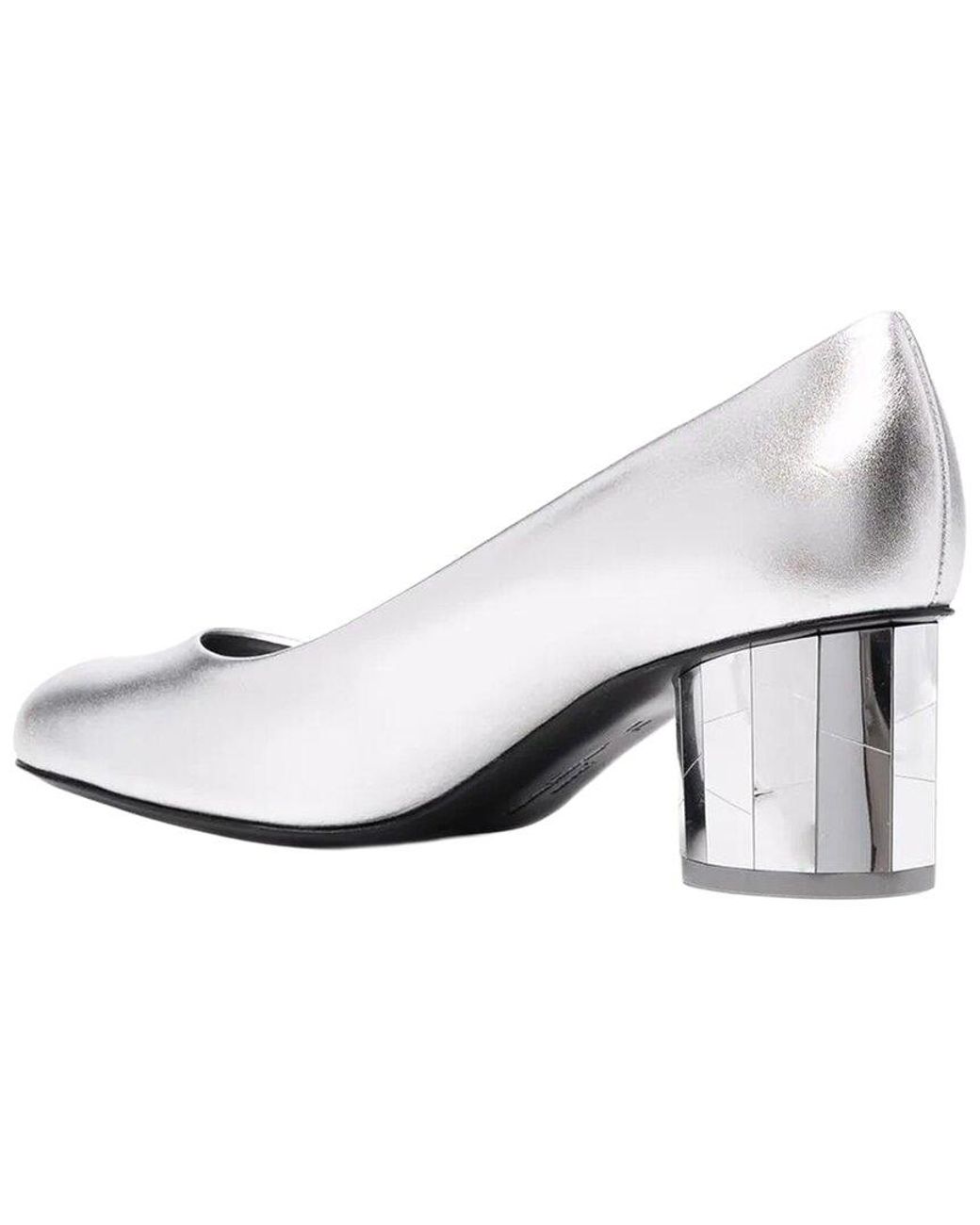 Ferragamo White Farrah Slip-On Leather Pump