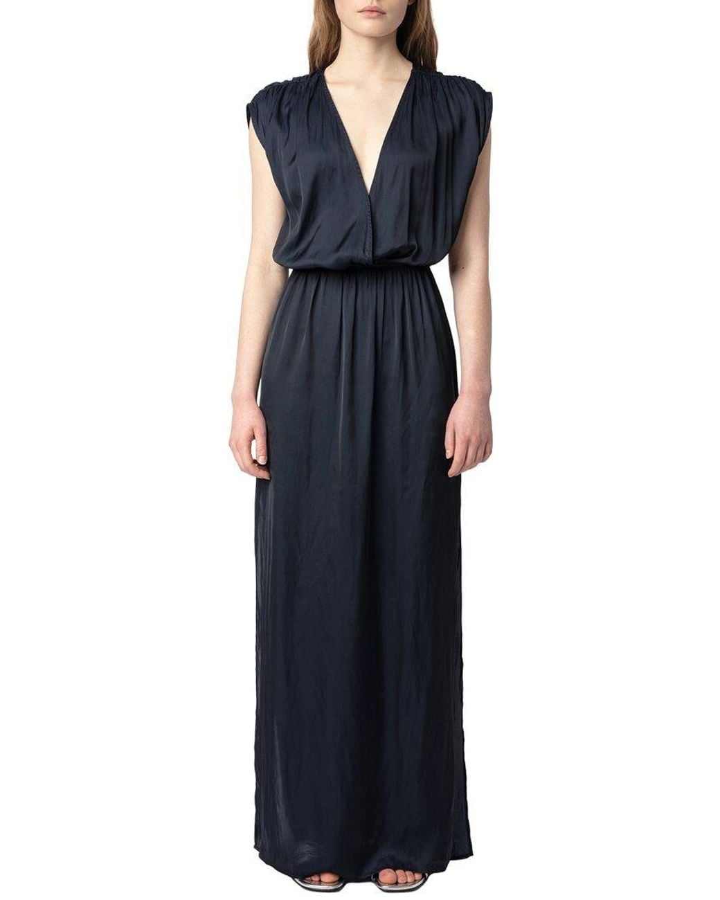 Zadig & Voltaire Blue Ritmic Satin Dress