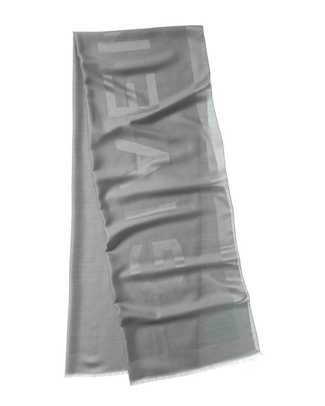 Givenchy Gray 4G Logo Silk & Wool Scarf