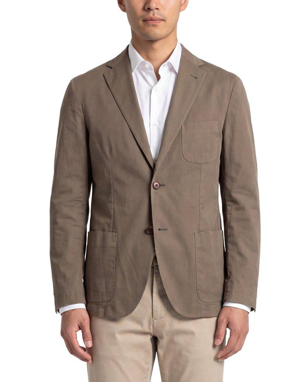 Corneliani Brown Cc Collection Unlined Silk-Blend Blazer for men