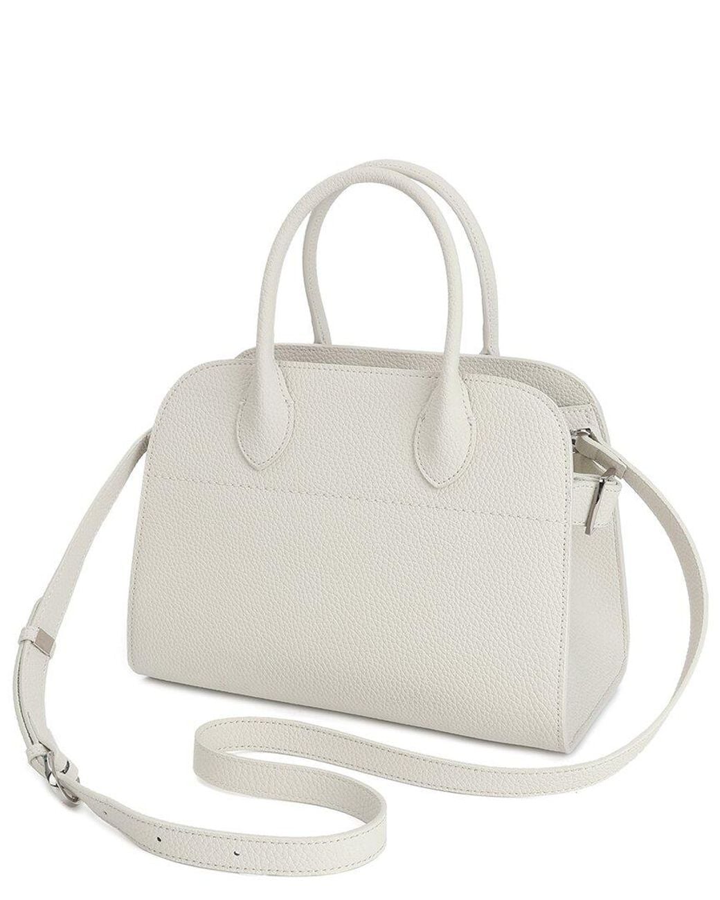 Tiffany & Fred Paris White Smooth Leather Satchel