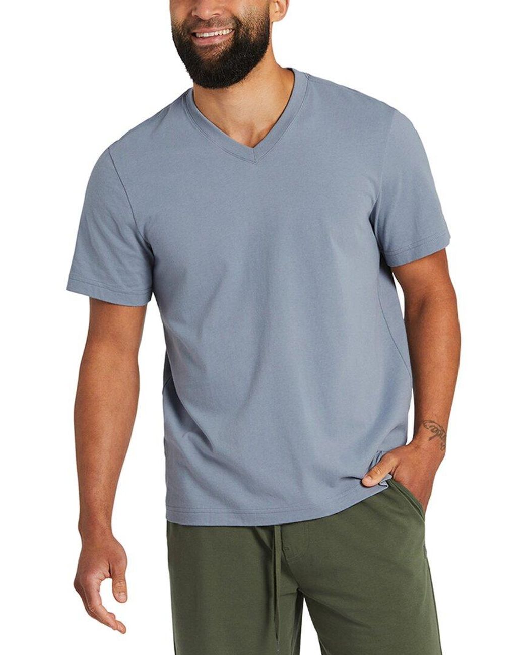 Life Is Good. Blue Crusher V-Neck T-Shirt for men