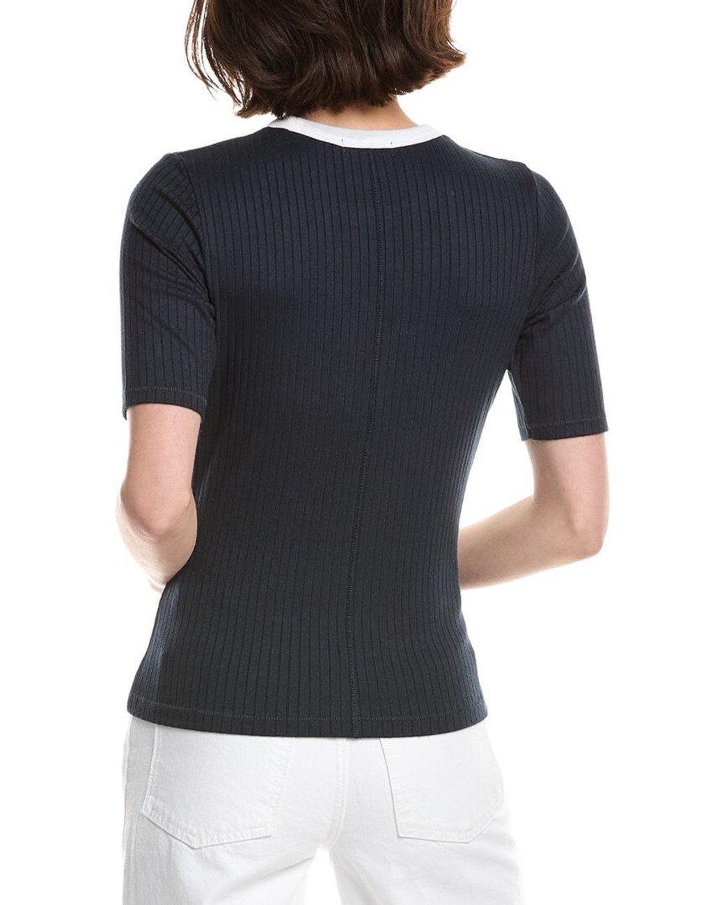 Rag & Bone Blue The Knit Contrast Ringer T-Shirt