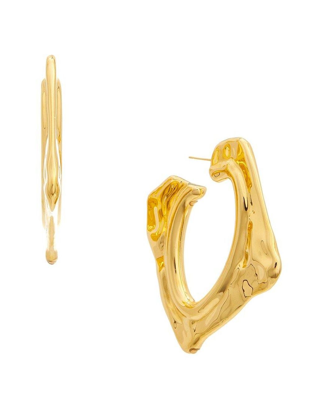 Oscar de la Renta Metallic Large Abstract Earrings