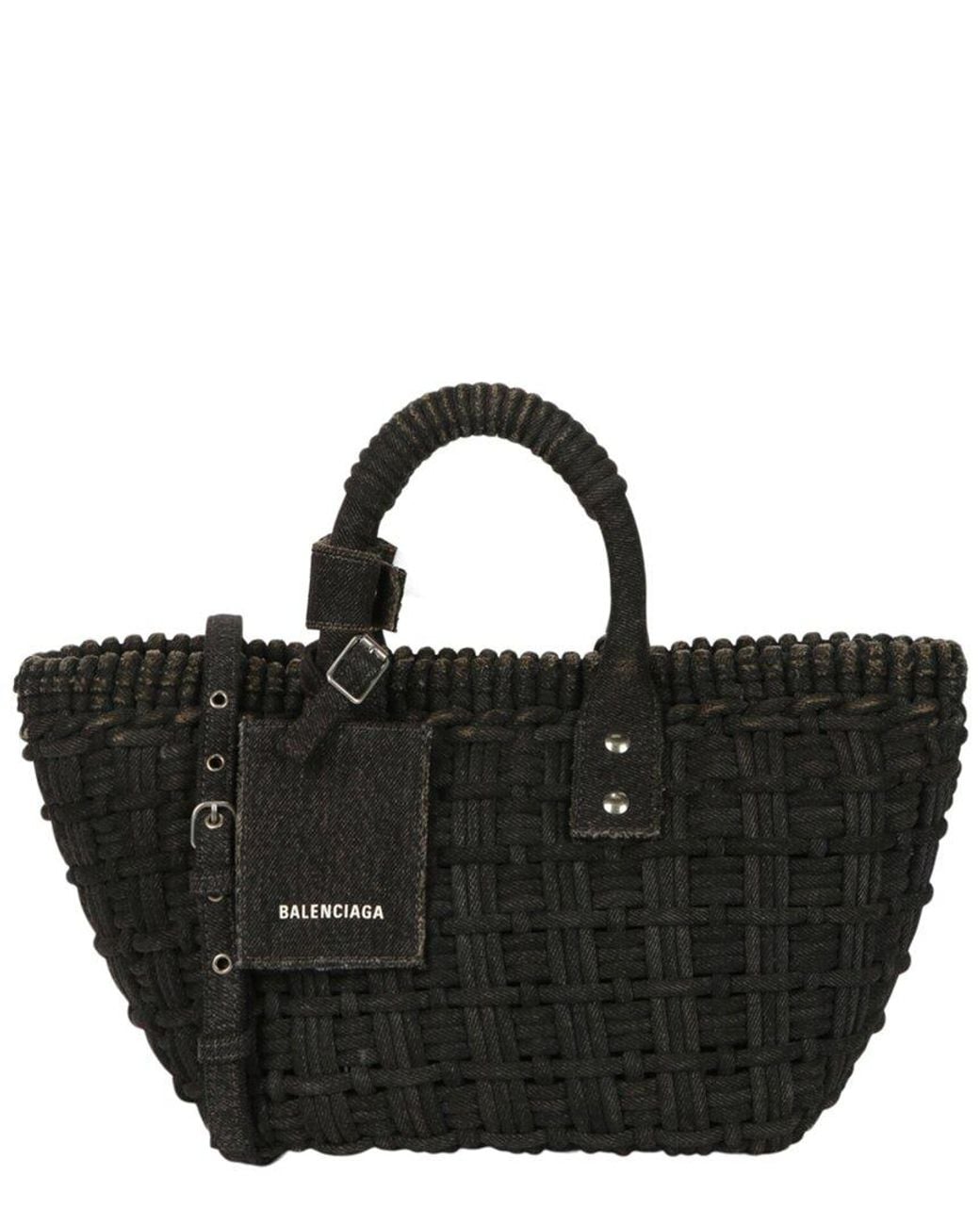 Balenciaga Black Bistro Xs Basket Top Handle Bag