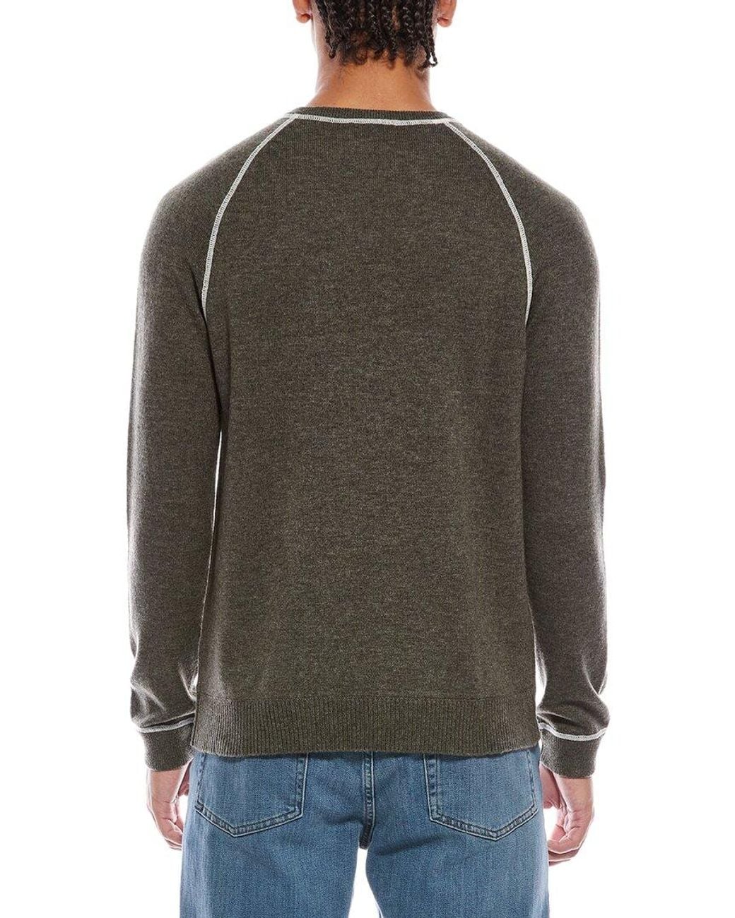 Brodie Cashmere Gray Overlock Wool & Cashmere-Blend Sweatshirt for men