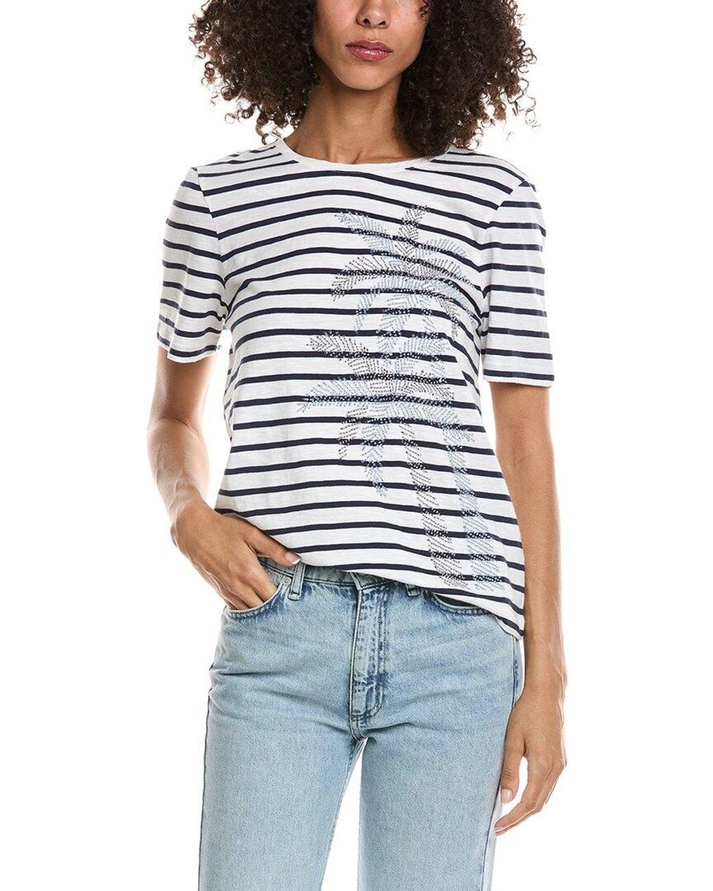 Tommy Bahama Blue Palms Stripe Lux T-Shirt