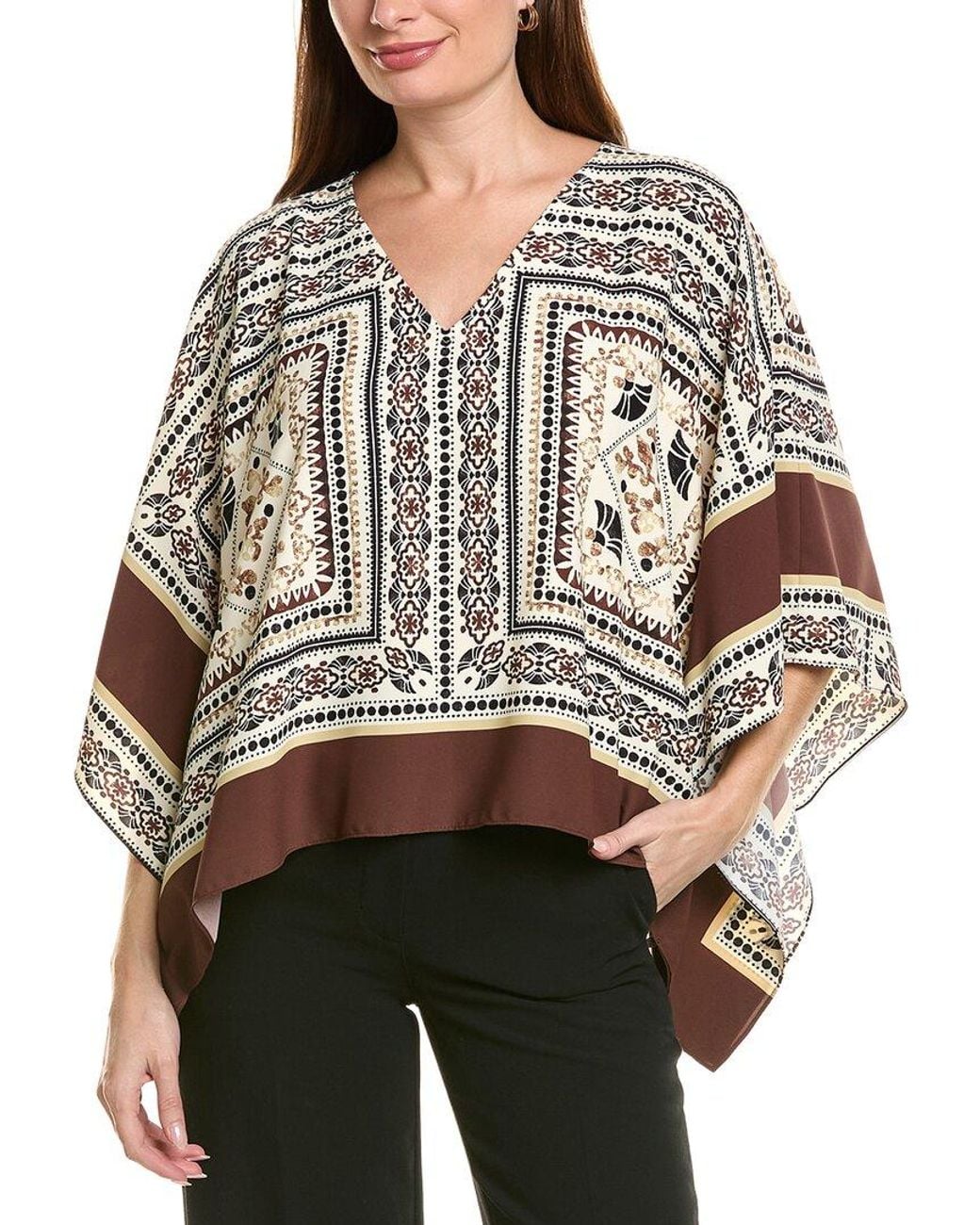 Joseph Ribkoff Brown Kimono Poncho