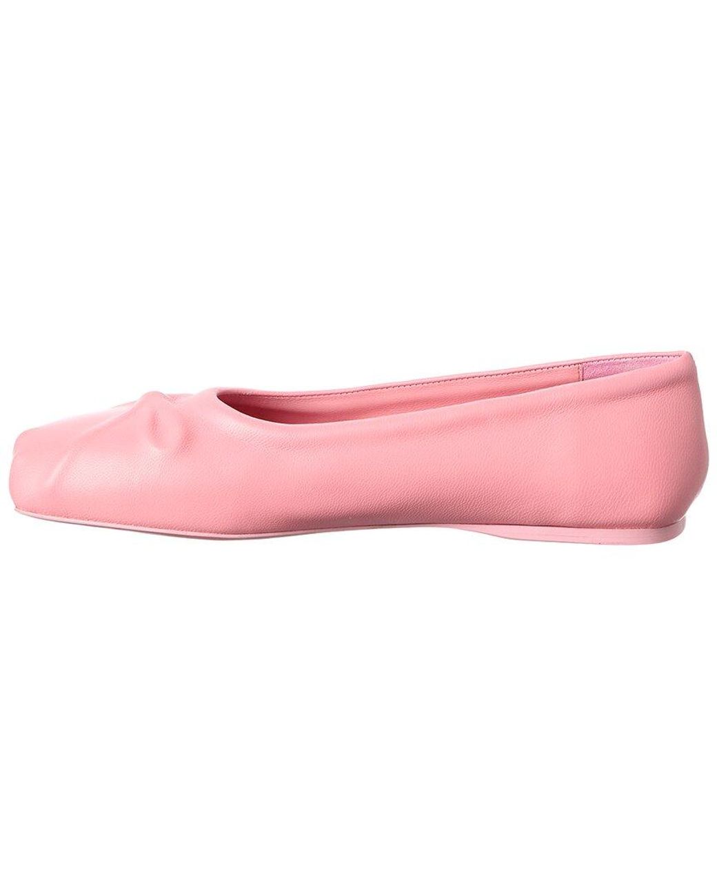 Marni Pink Bow Leather Ballerina Flat