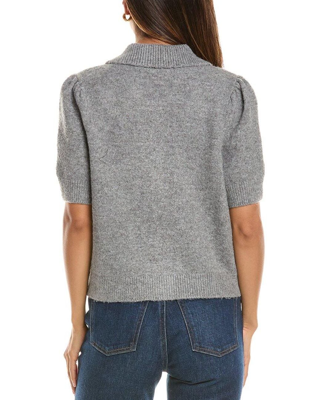 NVLT Gray Collared Embroidered Sweater