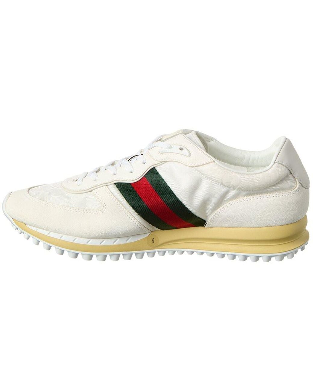 Gucci White Re-Motion Gg Canvas & Suede Sneaker for men