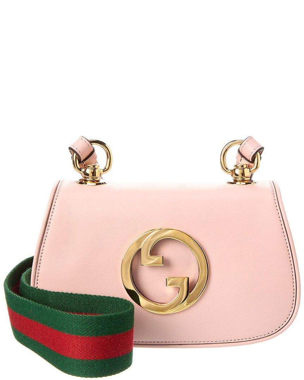 Gucci Blondie Mini Leather Shoulder Bag in Pink