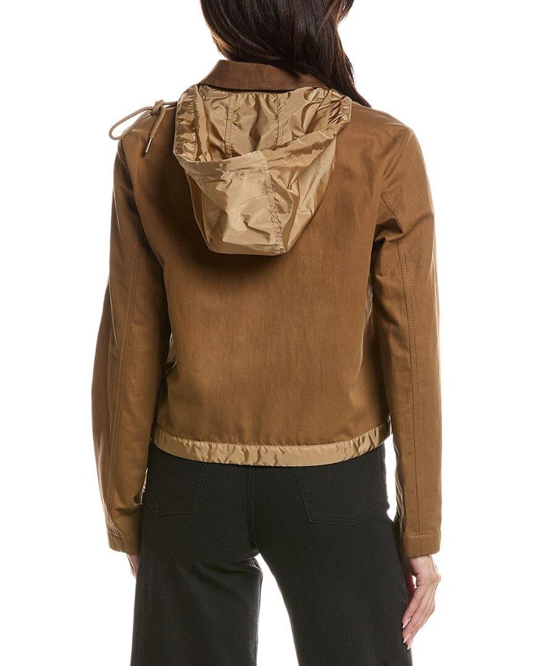 Moncler Brown Aconitum Hooded Linen-Blend Shirt Jacket