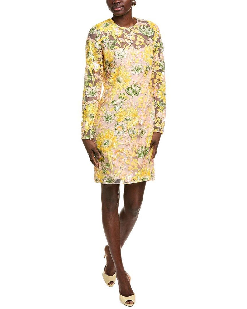 Lela Rose Yellow Mini Dress