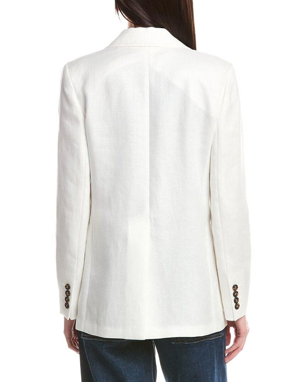 Max Mara White Guglia Linen-Blend Jacket