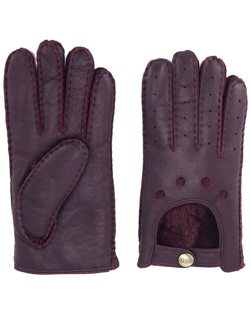 Australia Luxe Purple Sheepskin Moto Gloves