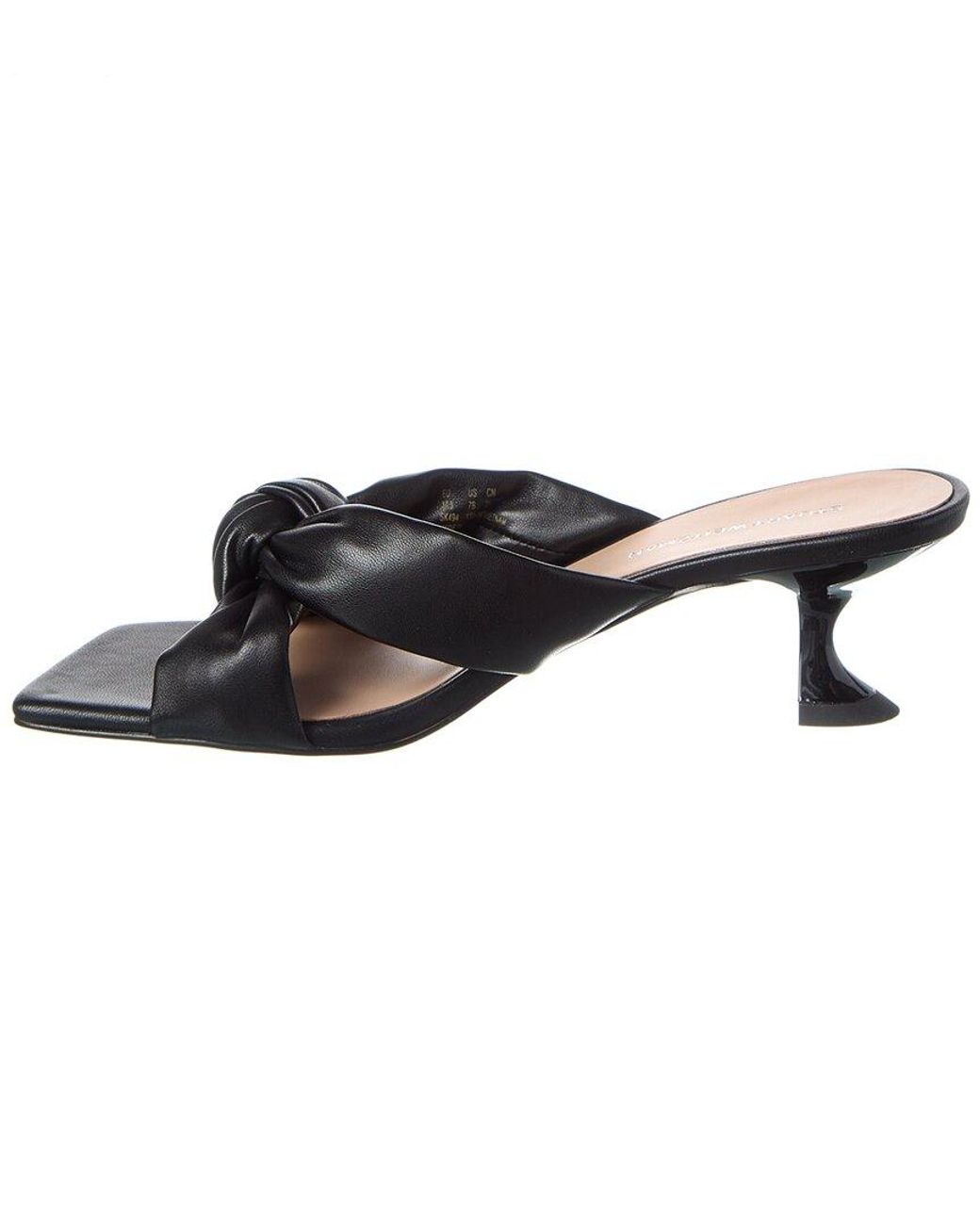 Stuart Weitzman Black Playa Knot Leather Sandal