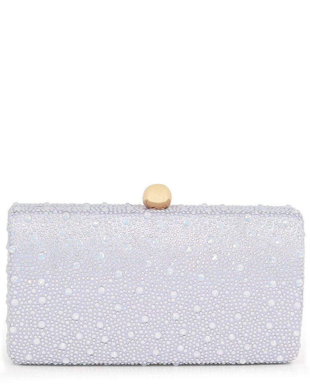 Badgley Mischka Gray Heather Satin Clutch