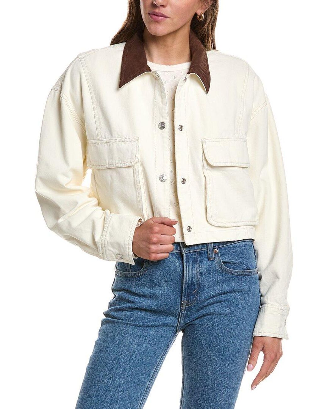 Free People Blue Martha Workwear Jacket