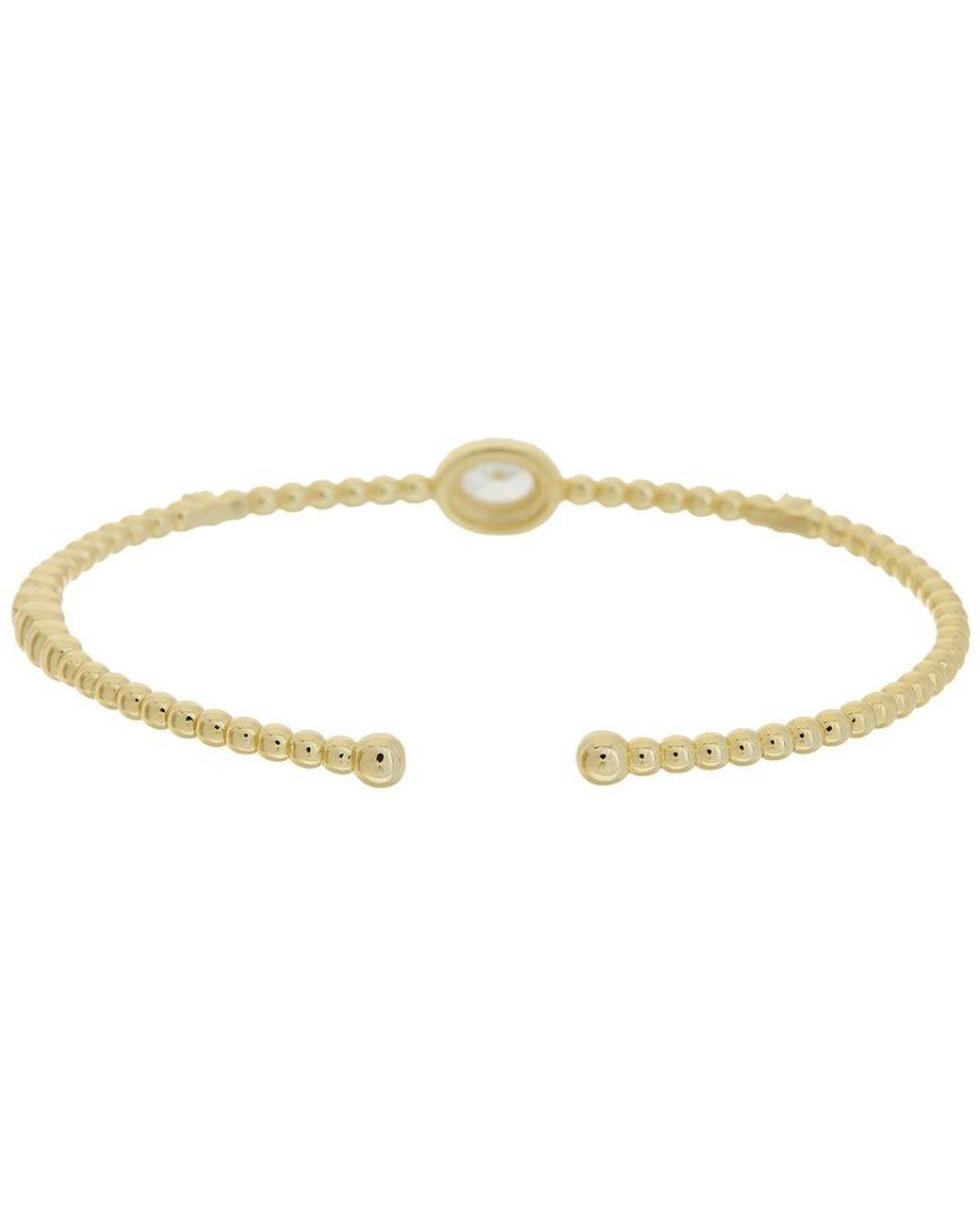 Juvell White 18K Plated Cz Bangle Bracelet