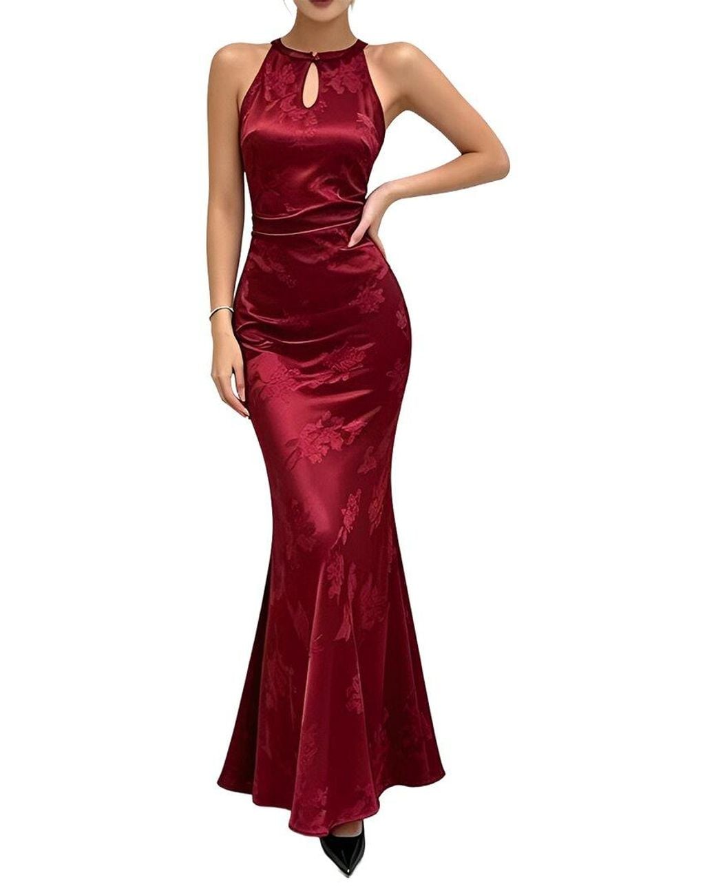 Linda Charm Red Sleeveless Maxi Dress