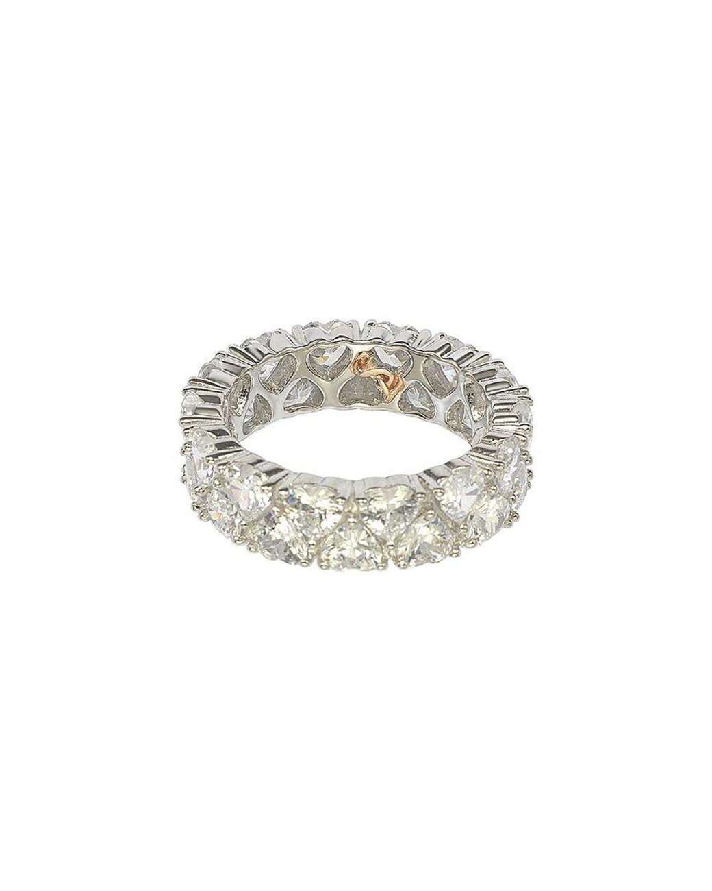 Suzy Levian White Silver Cz Eternity Ring