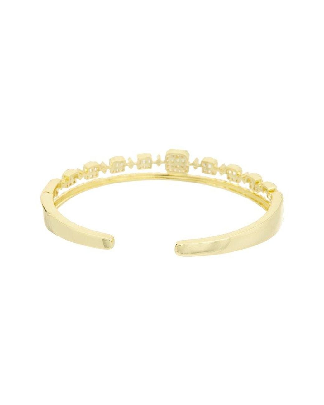 Juvell Metallic Plated Cz Cuff Bangle Bracelet