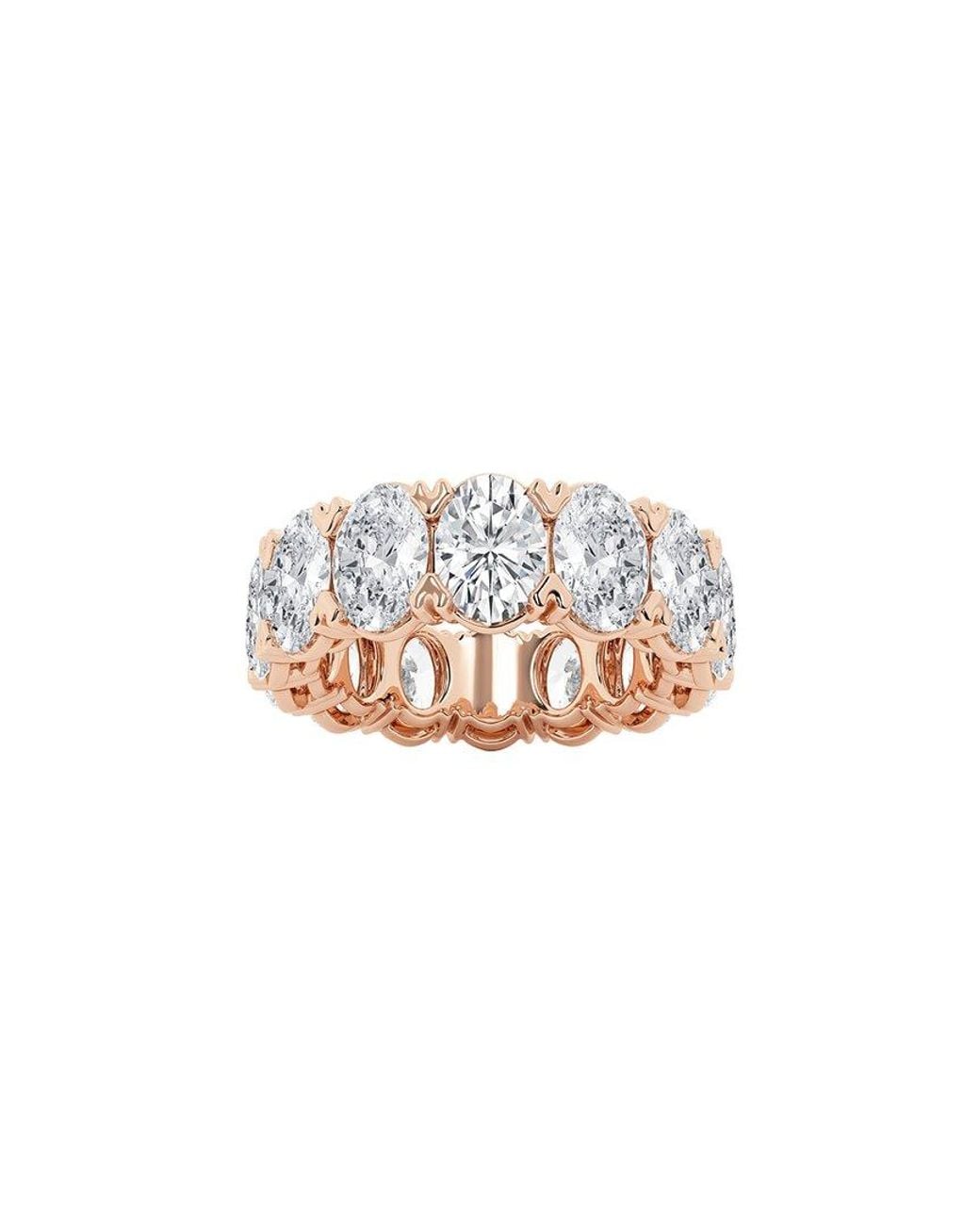 Lab Grown Diamonds White 14k Rose Gold 10.00 Ct. Tw. Lab Grown Diamond Eternity Ring