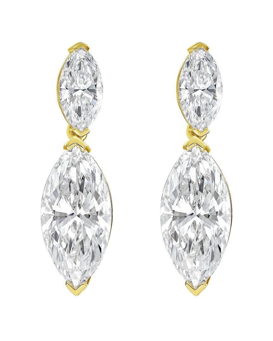Diana M White 14K 15.00 Ct. Tw. Lab-Grown Diamond Drop Earrings