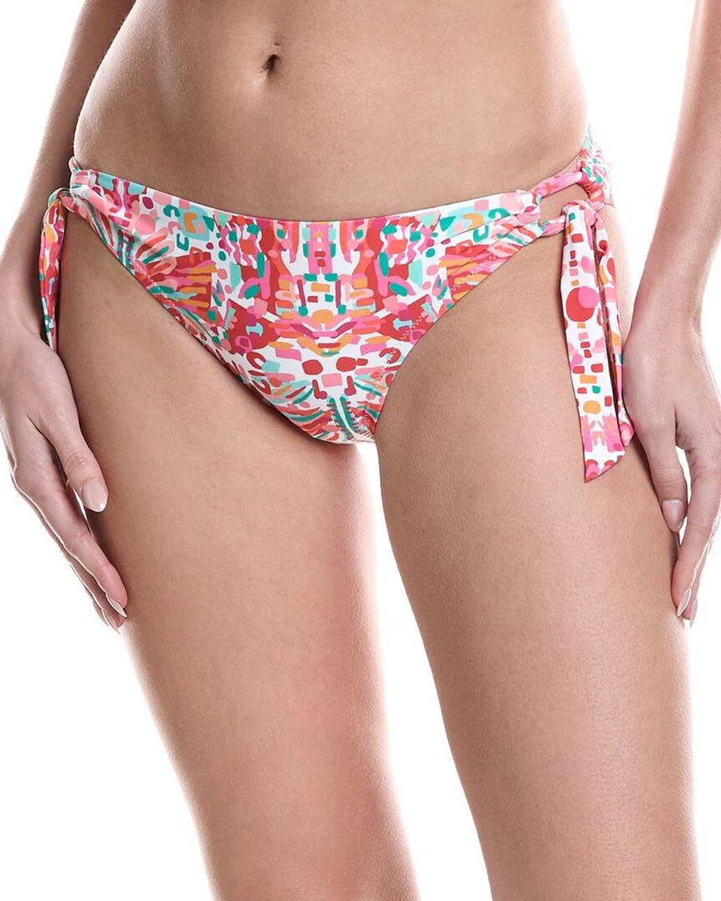 Helen Jon Red Soft Tie Tunnel Hipster Bikini Bottom