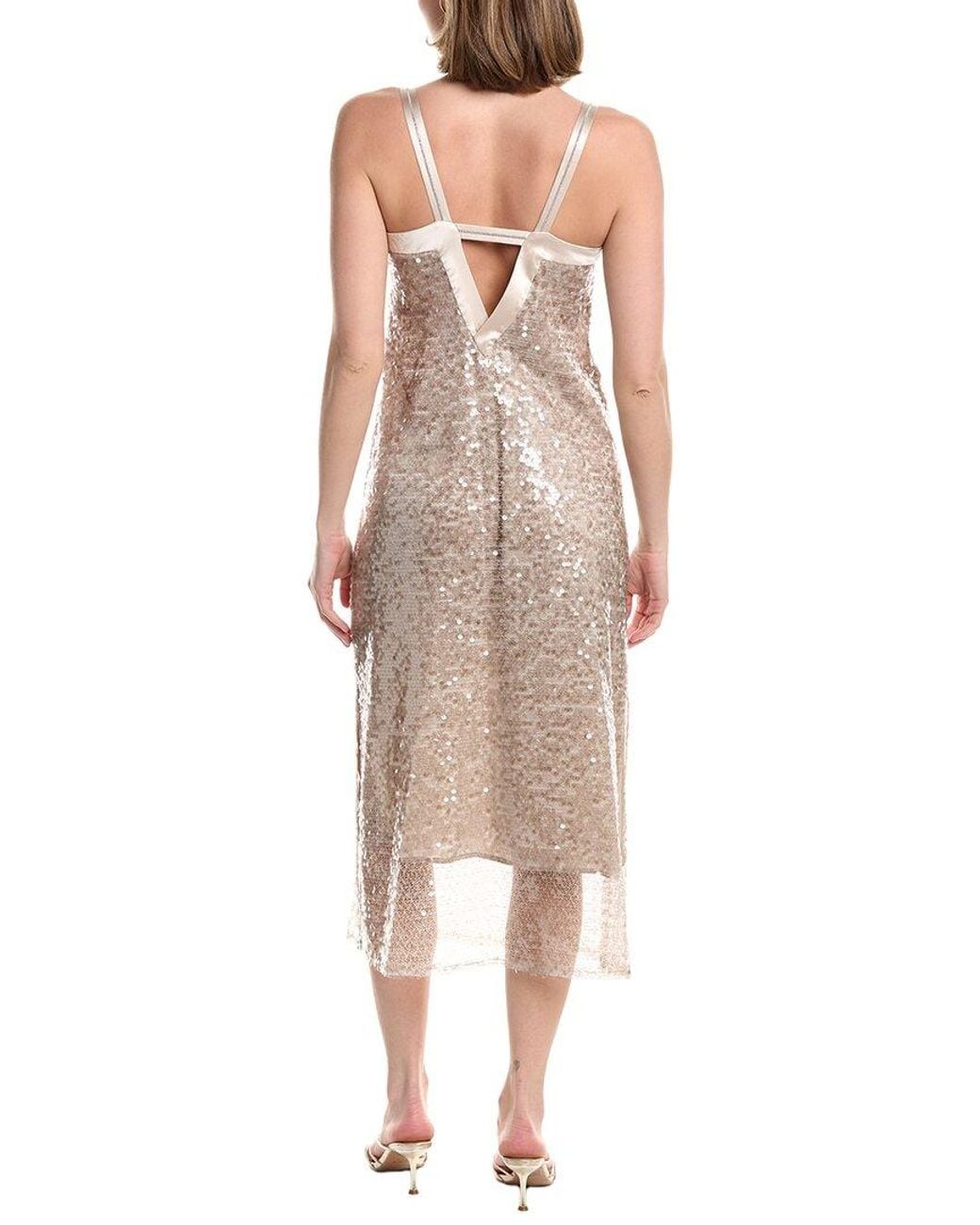 Peserico Natural Silk-Blend Midi Dress