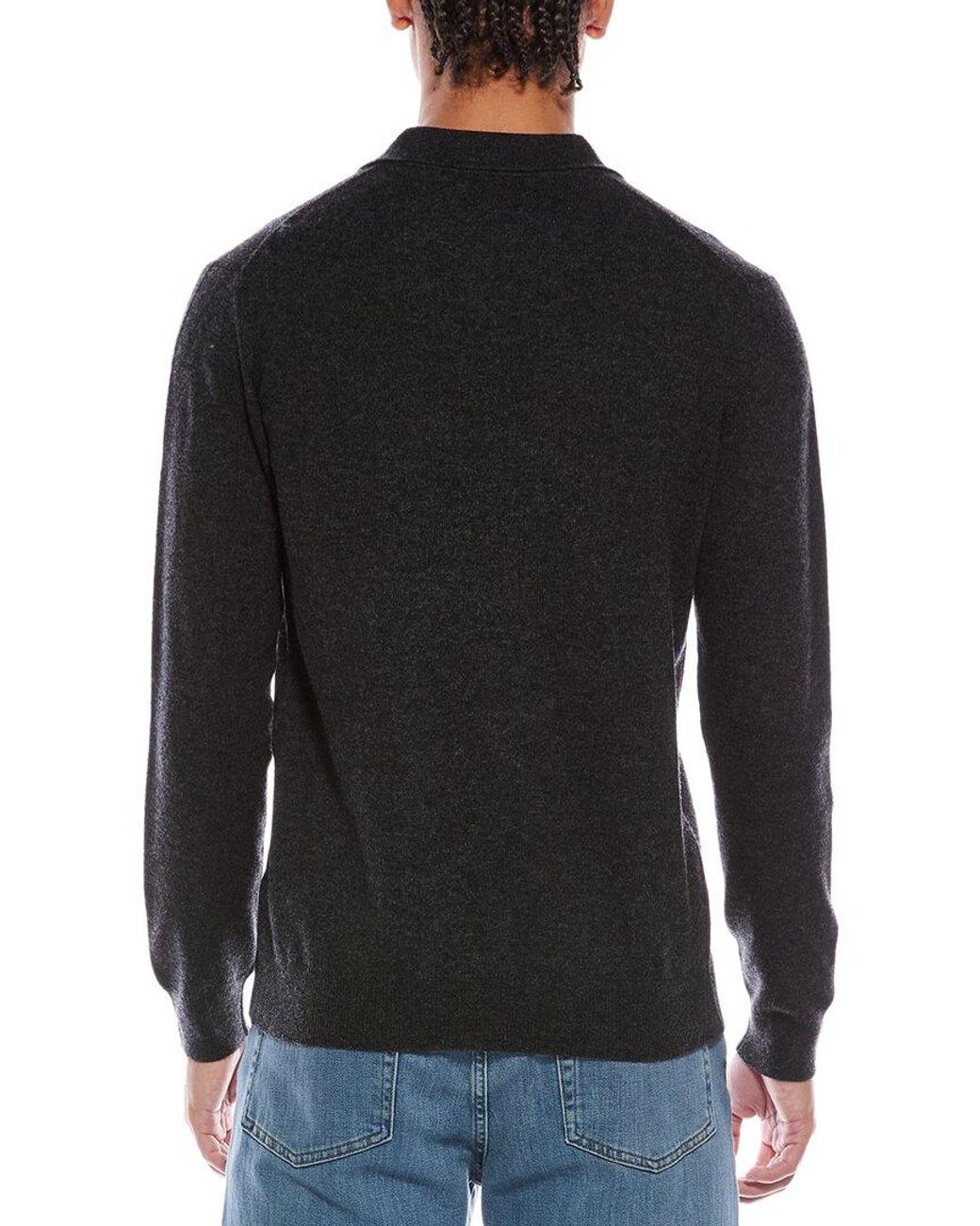 Brodie Cashmere Black Wool & Cashmere-Blend Trophy Neck Sweater for men